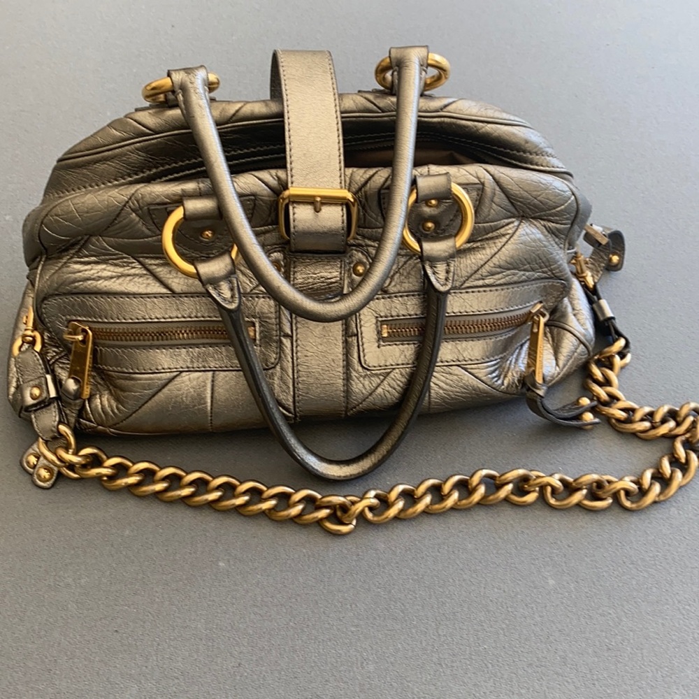 Marc Jacobs Patchwork Venetia Bag- Metallic Silver